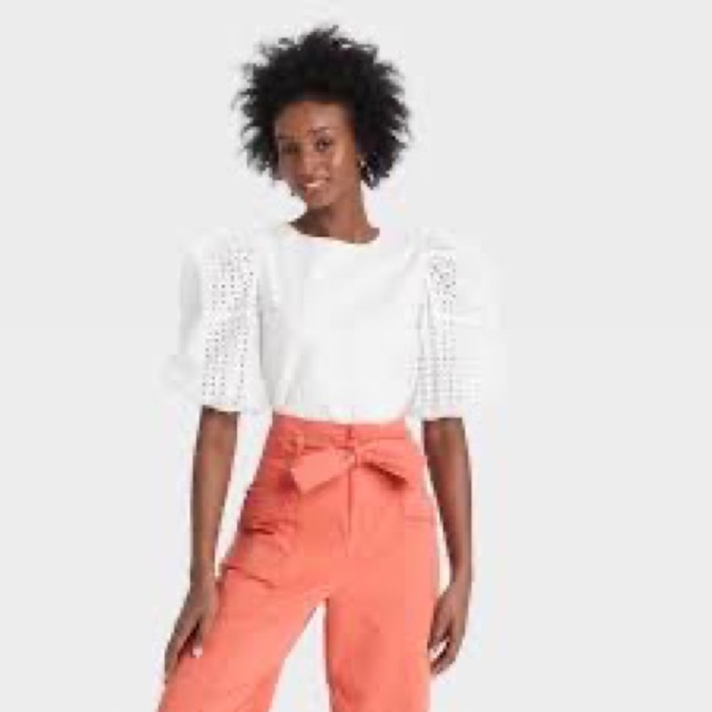 A new day short puff sleeve 100% cotton size medium NWT